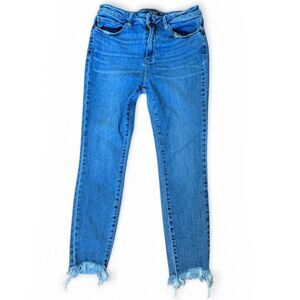 Judy Blue JB8842 Skinny Jeans Size 11/30 Medium Wash Raw Hem High Rise